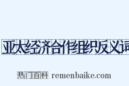 亚太经济合作组织反义词是什么意思的图片